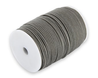 0.13 EUR/meter AURORIS 100 m roll cotton ribbon round 2 mm grey
