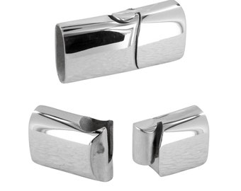 AURORIS stainless steel magnetic clasp hole oval 12 x 6 mm