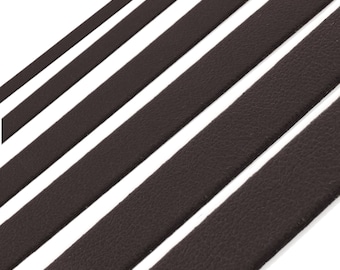 AURORIS soft flat strap made of imitation leather dark brown width and length selectable