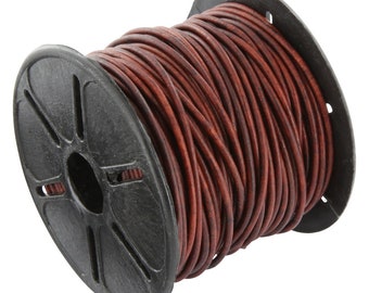 EUR 2.15/meter AURORIS 10 m roll of leather strap, round, 5 mm, antique brown