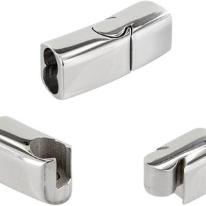 AURORIS - Zapięcie magnetyczne z podwójnym otworem wykonane ze stali nierdzewnej o szerokości otworu 7 mm