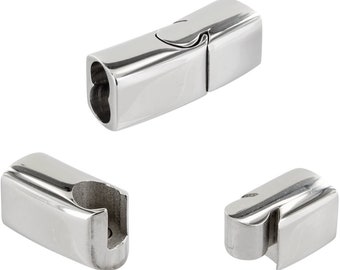 AURORIS - Magnetic clasp with double hole made of stainless steel Hole width 7 mm