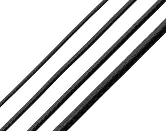AURORIS Schmuckband rund Farbe schwarz Duchmesser (0,7mm, 1mm, 1,5mm, 2mm, 3mm) und Länge (5 m, 10 m) wählbar
