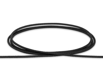 Auroris - cordón de goma elástica redondo Ø 2 mm - color: negro - longitud seleccionable