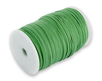 0.09 EUR/meter AURORIS 100 m roll of cotton ribbon round 1 mm green