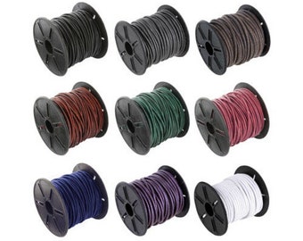 0.75 EUR/meter AURORIS 10 m leather strap genuine leather diameter 2 mm round vegetable tanned cowhide color selectable