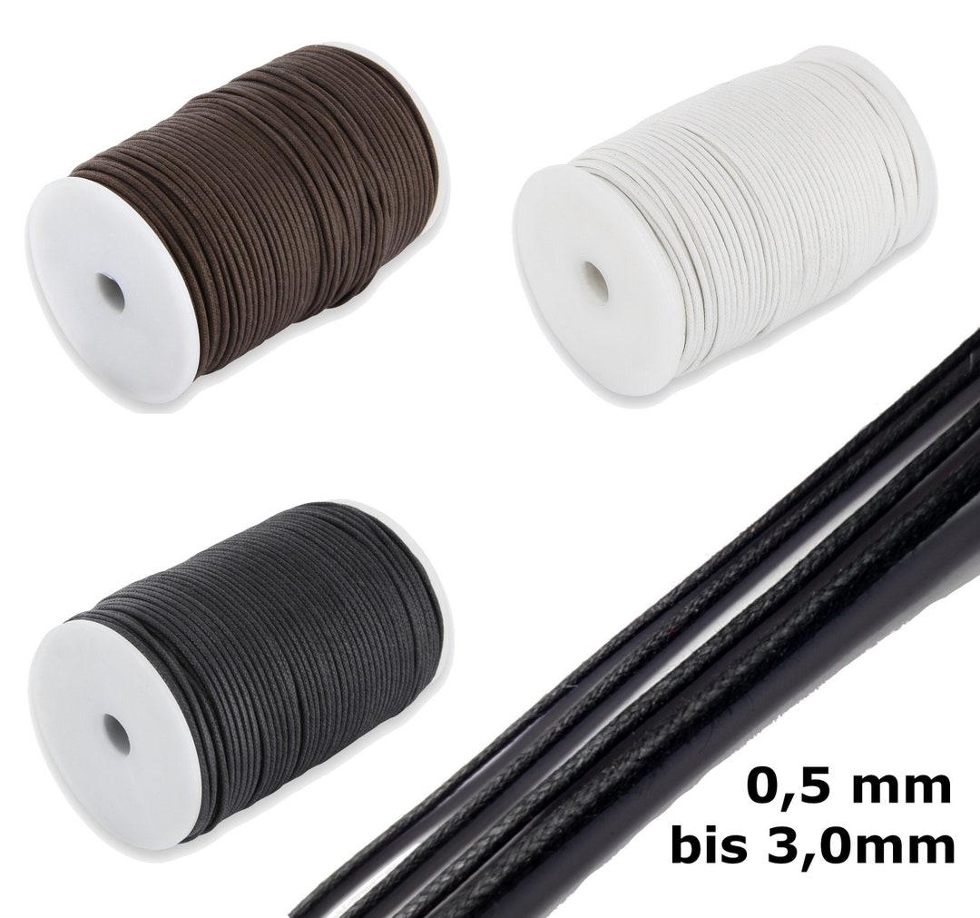 0,65 EUR/metro AURORIS 10 m cordón de cuero, redondo 1 mm, gris acero