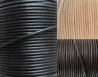 AURORIS 10 meter roll of leather strap round genuine leather vegetable tanned cowhide color and diameter selectable