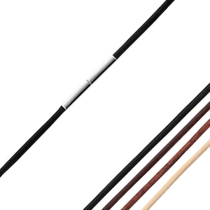 Może przedstawiać: Cztery sznurki skórzane w różnych kolorach: czarny, brązowy, ciemnobrązowy i beżowy. Czarny sznurek ma srebrny metalowy zamek.