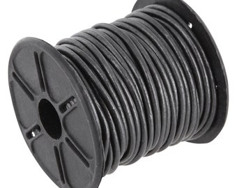 0.65 EUR/meter AURORIS 10 m leather cord, round 1 mm, steel grey