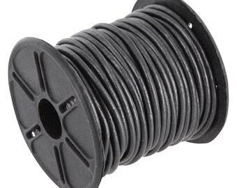 0.65 EUR/meter AURORIS 10 m leather strap round 1 mm steel grey