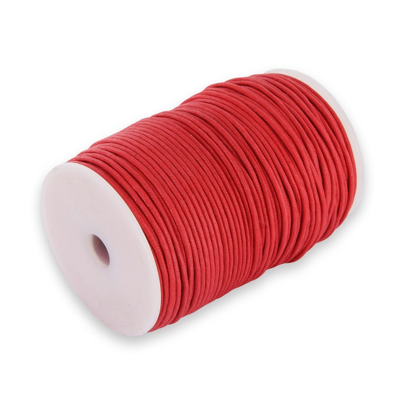 0,09 EUR/metro AURORIS Rotolo da 100 m di nastro di cotone rotondo 1 mm rosso immagine 1