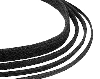 AURORIS 5 m cotton ribbon flat black width selectable