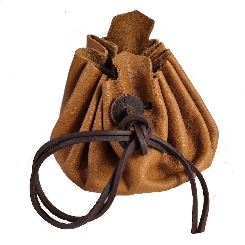 Sac en cuir médiéval en cuir nappa de vachette de haute qualité, couleurs au choix noir, marron, marron clair. hellbraun