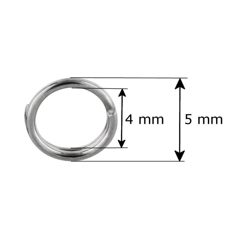 AURORIS kleine Schlüsselringe aus Edelstahl 20 Stück Größe wählbar 5mm (0,08EUR/Stück)