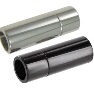 AURORIS zylinderförmiger Magnetverschluss aus Edelstahl Farbe silber oder schwarz und Innendurchmesser 4mm oder 5mm wählbar imagem 1