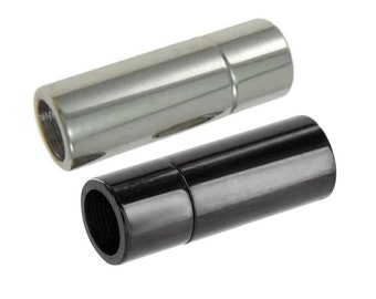AURORIS zylinderförmiger Magnetverschluss aus Edelstahl Farbe (silber oder schwarz) und Innendurchmesser (4mm oder 5mm) wählbar