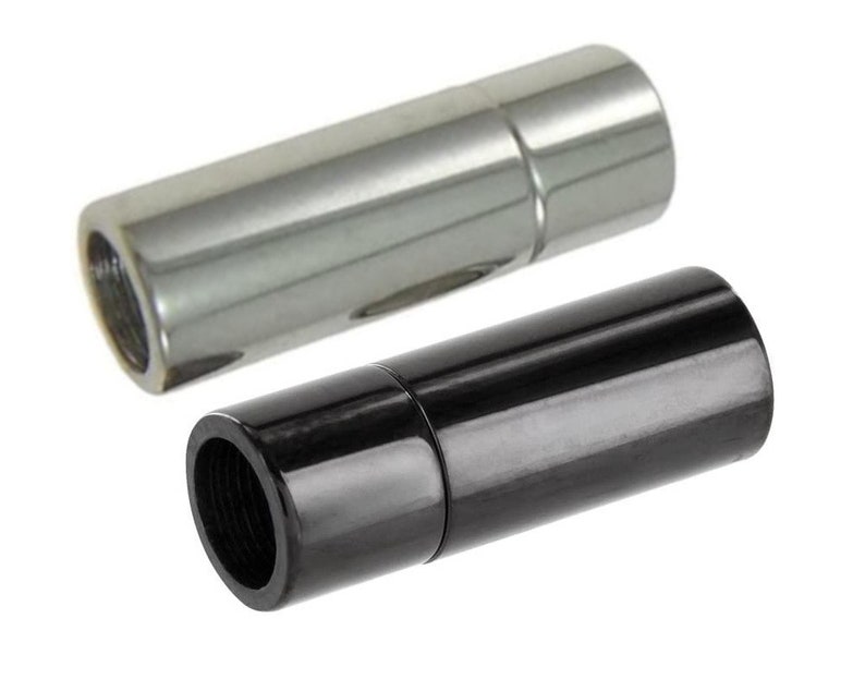 AURORIS zylinderförmiger Magnetverschluss aus Edelstahl Farbe silber oder schwarz und Innendurchmesser 4mm oder 5mm wählbar imagem 1