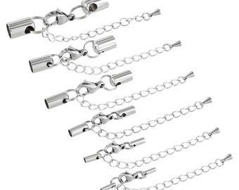 AURORIS - stainless steel lobster clasp with adjustable chain hole (1.5/2/3/4/5/6 mm) and quantity (1 piece, 5 pieces) selectable