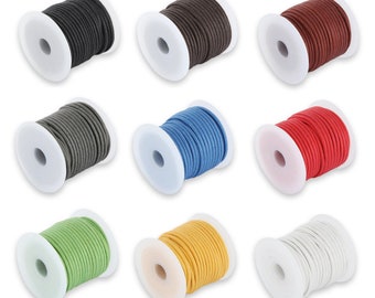 AURORIS 100 m roll of waxed cotton ribbon round, color and diameter selectable