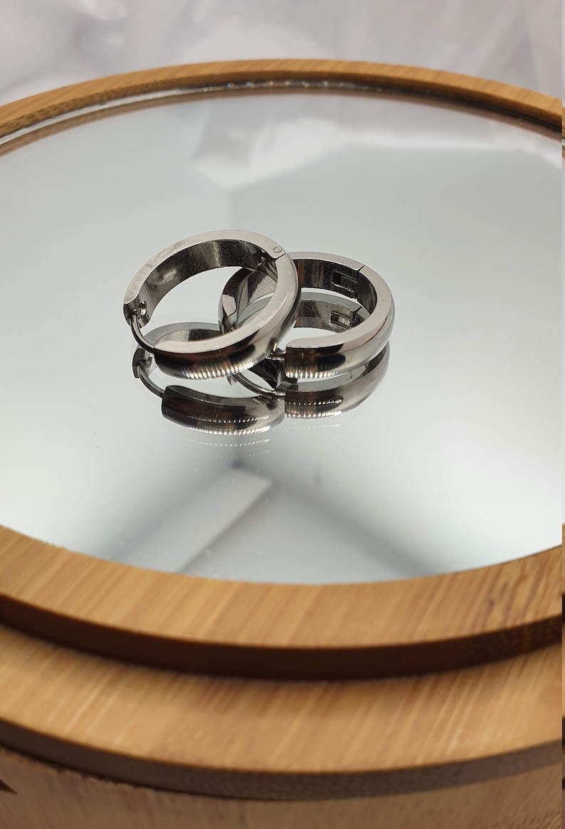 for boy and girl STEEL nice and comfortable design. Medium size Thick silver hoop pirate style