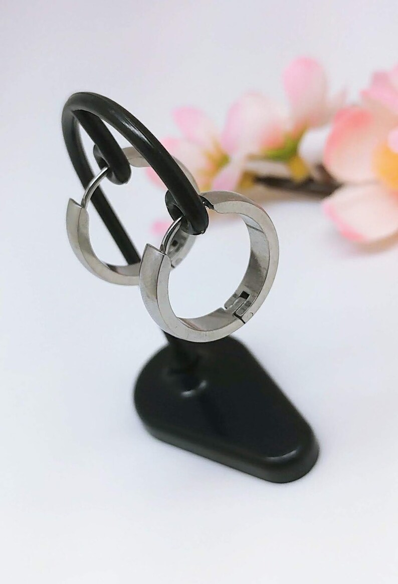 for boy and girl STEEL nice and comfortable design. Medium size Thick silver hoop pirate style