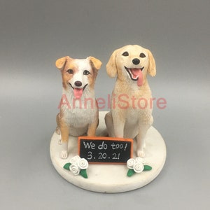 Personalizado personalizado animais de estimação topper de bolo de casamento de animais de estimação, topper de bolo de cachorro, topper de bolo de casamento, aniversário de animais de estimação, topper de bolo de casamento com cachorro