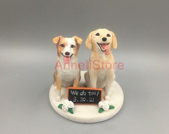 Mascotas personalizadas mascotas topper pastel de boda, topper pastel de perro, topper pastel de boda, cumpleaños de mascotas, topper pastel de boda con perro