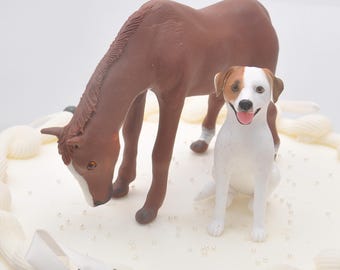 Personalized Pet Wedding Cake Topper: Custom Dog & Cat Figurine