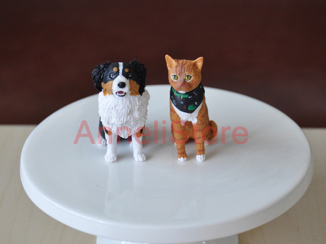 Personalized Pet Wedding Cake Topper: Custom Dog & Cat Figurine - Etsy