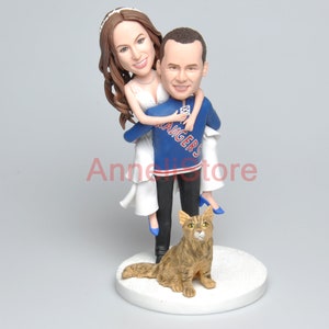Custom Bobblehead Wedding Cake Topper with Pets