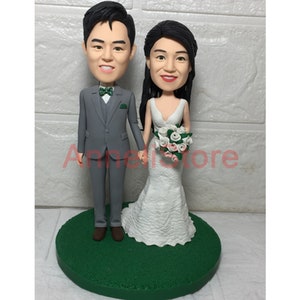 Custom Wedding Cake Topper: Personalized Bobblehead Figurine