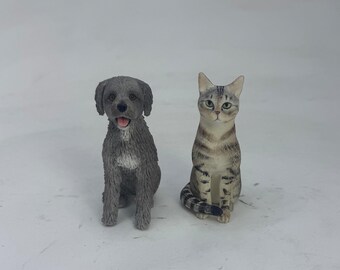 Personalized Pet Wedding Cake Topper: Custom Dog & Cat Figurine