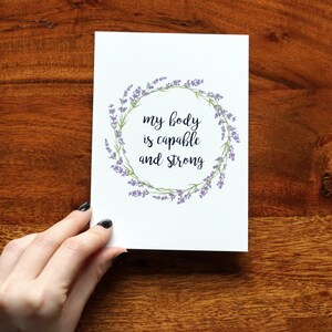 Postkarte »my body is capable and strong«