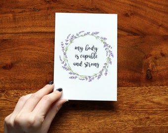 Postcard» My body is capable and strong «