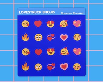 Lovestruck Emoji Sticker Sheet