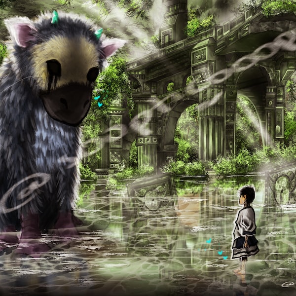 El viaje de Trico- The Last Guardian Art Print