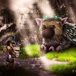 Trico in the Sunshine- Trico Art Print
