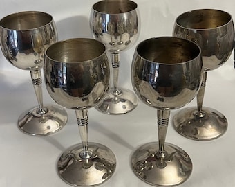 Silver plated Italian goblets set of 5