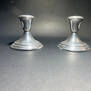 Pair of Wilton Mount Joy Pewter Candle Holders