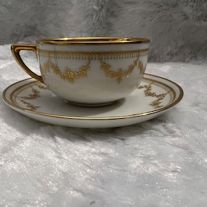 Vintage Rosenthal teacup and saucer set gold accents