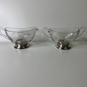 Set Crystal Creamer e Zucchero con base in Argento