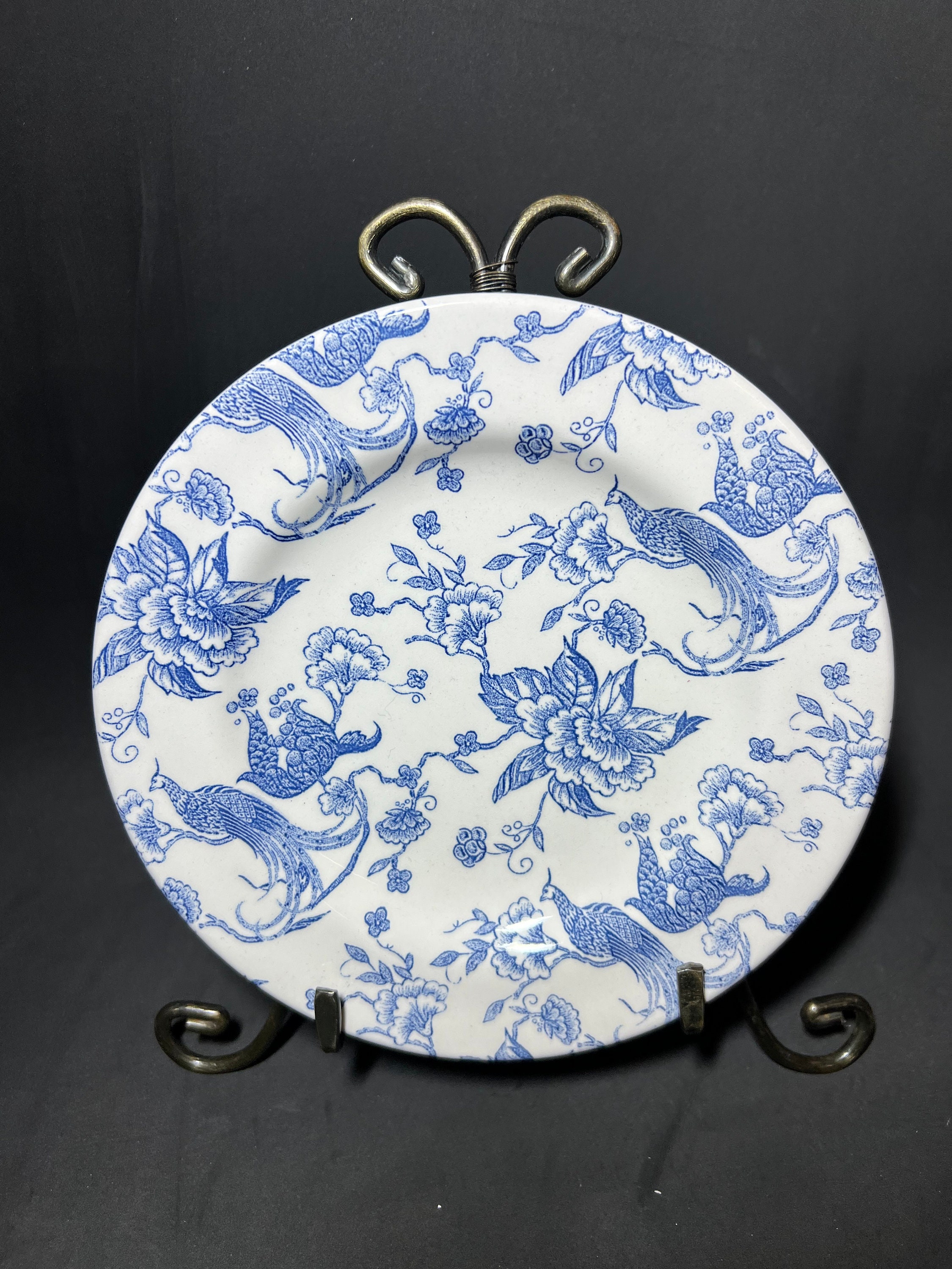 Salad Plate Bird of Paradise by STAFFORDSHIRE ENGRAVING - Etsy