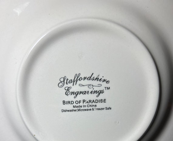 Salad Plate Bird of Paradise by STAFFORDSHIRE ENGRAVING - Etsy