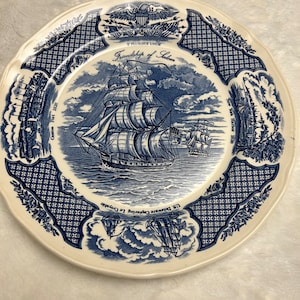 Alfred Meakin “Fair Winds” Blue and White plate