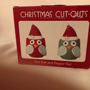 owl salt and pepper christmas cut outs