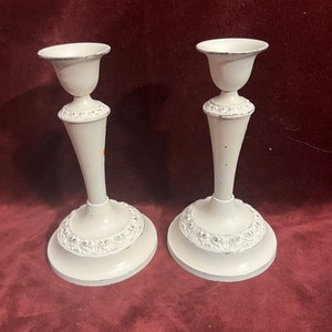 Pair of Candlestick Holders Shabby Chic