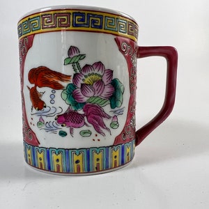 Caneca de café/chá oriental pintada à mão