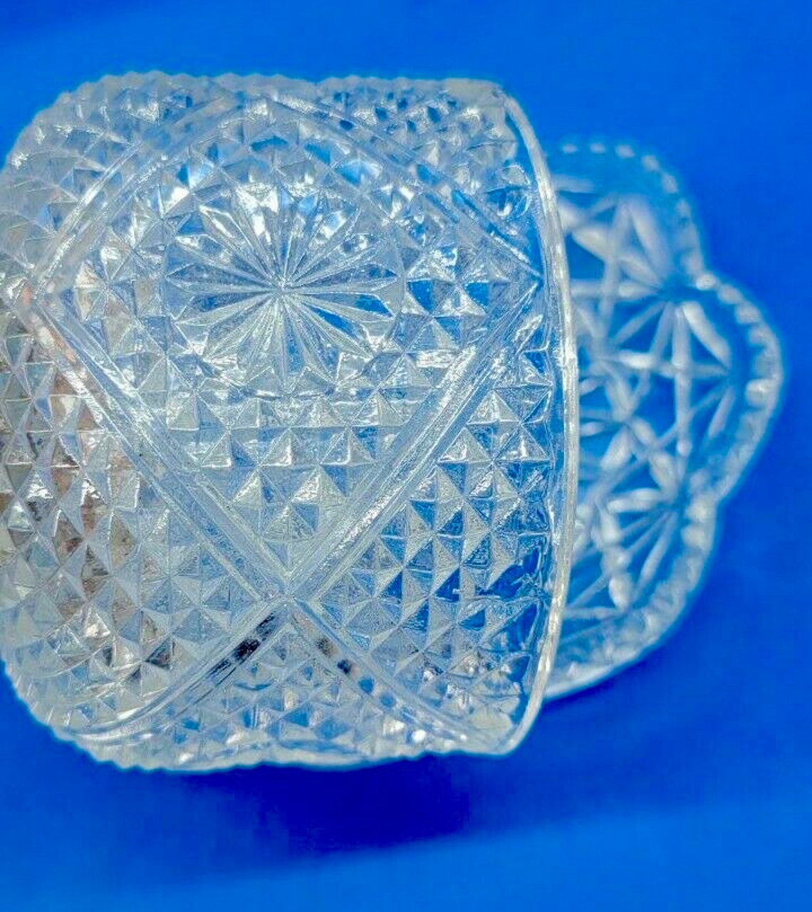 Vintage Clear Crystal Butter/covered Dish by Avon Etsy