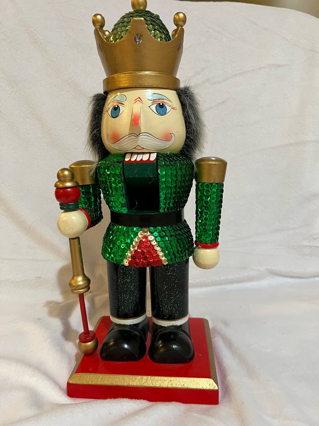 Vintage King Nutcracker With Sequin Vest Etsy